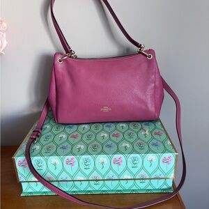 Coach Fuchsia Leather Shoulder Bag